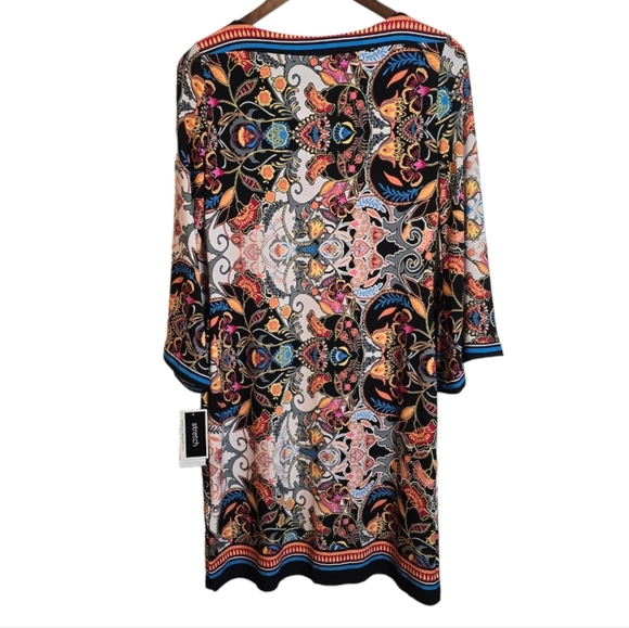 ECI New York Women Paisley Sheath Dress Bell Sleeves Multicolor XS - Picture 6 of 11